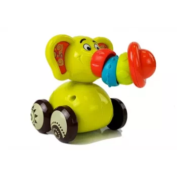 LEAN TOYS Toy Car Elephant for Babies Flexible Trumpet