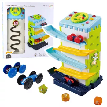LEAN TOYS Educational Block Slide with Cars Sorter - Interactive Toy with Lights & Sounds