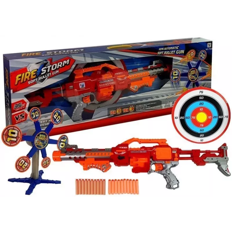 LEAN TOYS Foam Dart Rifle with Rotating Target 66 cm
