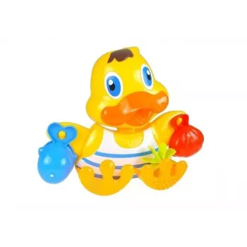 LEAN TOYS Duckie Bathing Set Cups - 3 Stacking Cups & Squirting Duck Bath Toy