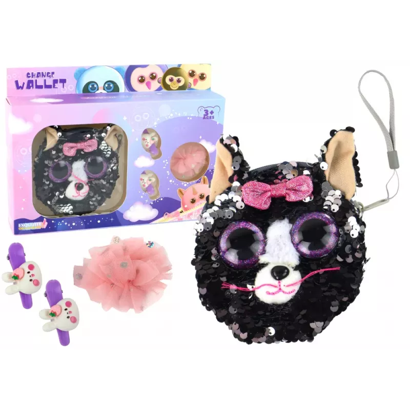 LEAN TOYS Cufflinks Wallet Set For Girls Kitty Wallet 4 pcs.
