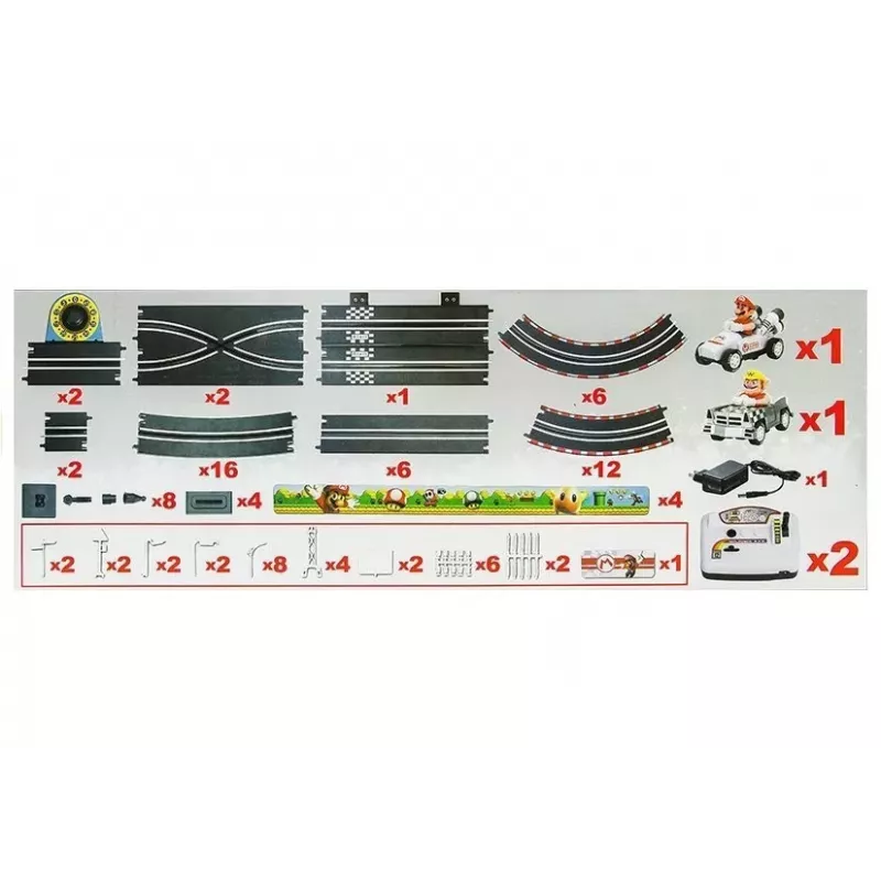 Carrera Mario Kart 8 Slot Car Race Track Set ar 2 mašīnām (Mario & Luigi) 5.3m