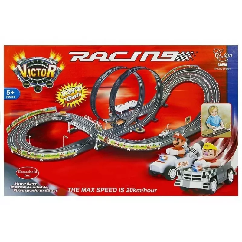 Carrera Mario Kart 8 Slot Car Race Track Set ar 2 mašīnām (Mario & Luigi) 5.3m
