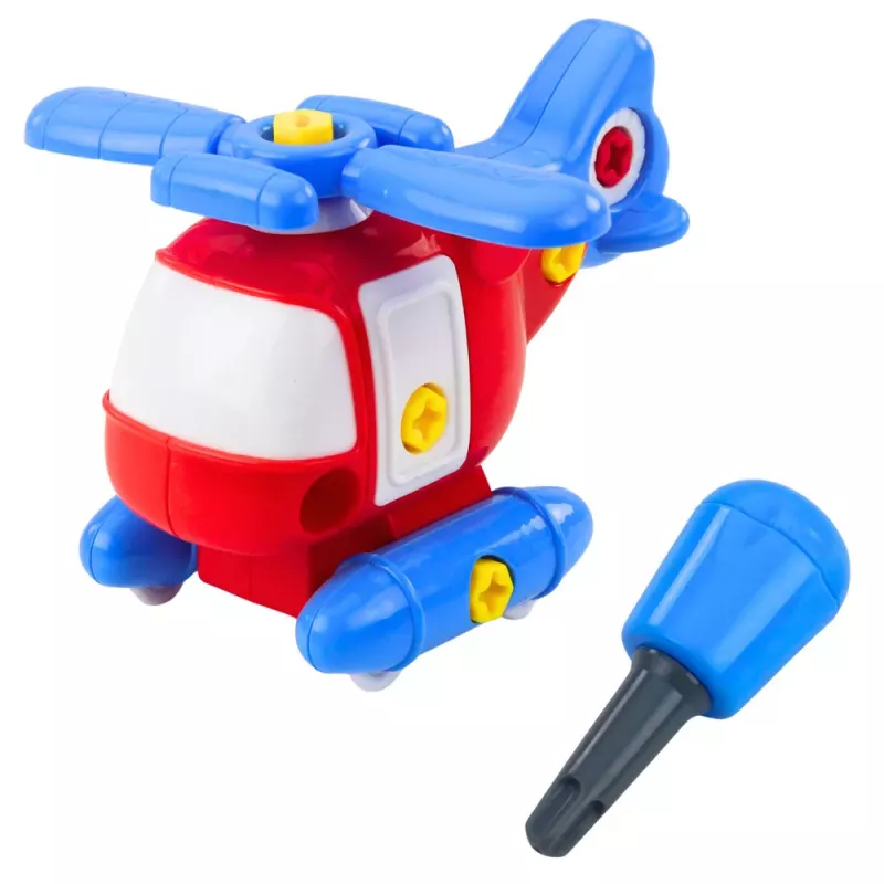 LEAN TOYS Helicopter Take-Apart Construction Toy with Screwdriver and Wrench for Children