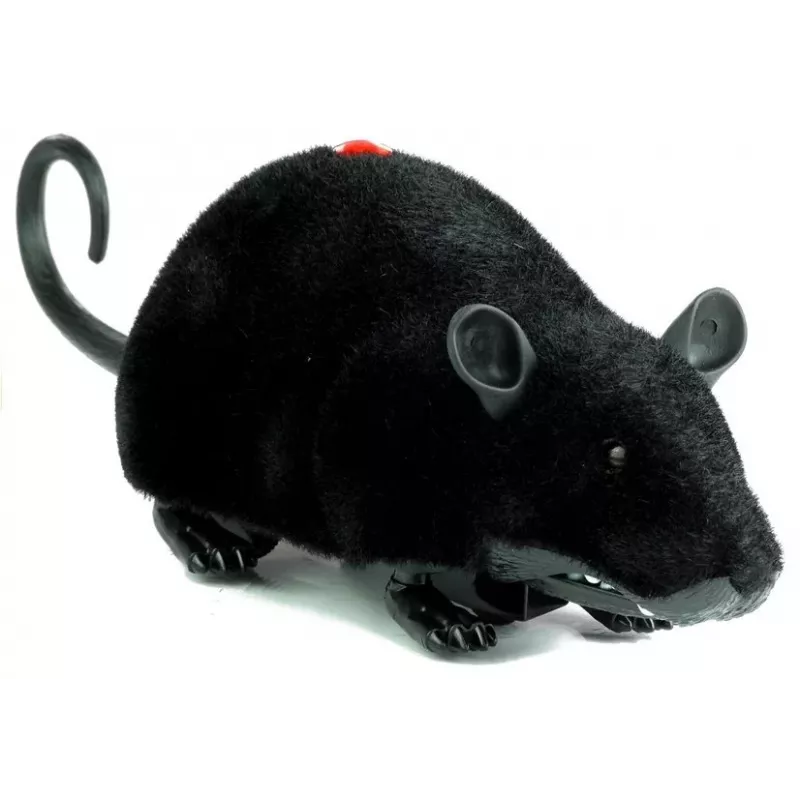 LEAN TOYS Big RC Mouse Toy Wheels Black - Make a Prank