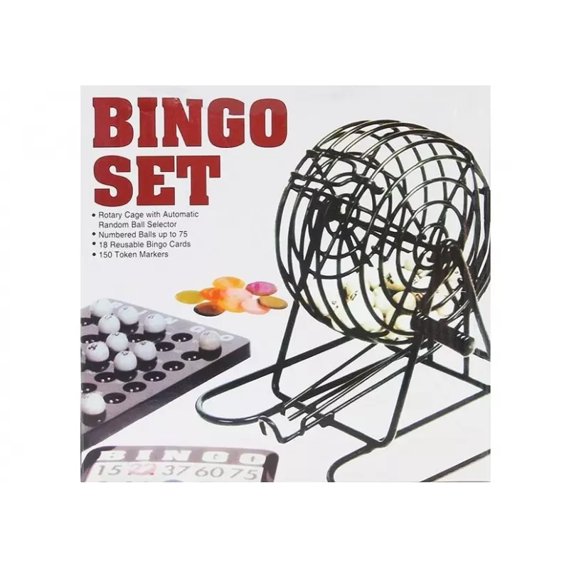 LEAN TOYS Metal Bingo Game Set Reusable Cards Lottery Machine