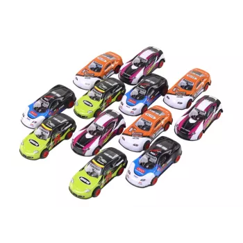 LEAN TOYS Sporta auto komplekts 1:55 ar berzes piedziņu, 12 krāsaini gabali