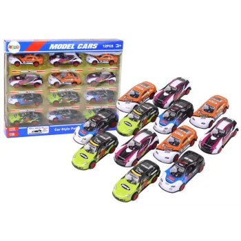 LEAN TOYS Sporta auto komplekts 1:55 ar berzes piedziņu, 12 krāsaini gabali