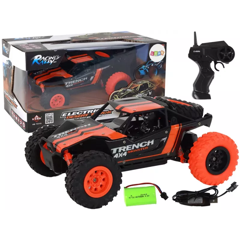 LEAN TOYS Remote Controlled Off-Road Car R/C 1:24 Orange