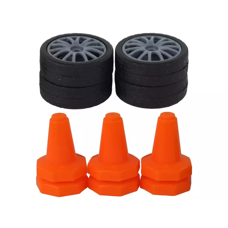 LEAN TOYS Remote Controlled Sports Car R/C 1:24 Yellow Interchangeable Wheels