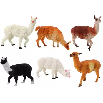 LEAN TOYS Alpaka un Lama Saimniecības Figūriņu Komplekts 6 gab. Mix
