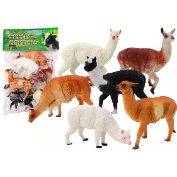 LEAN TOYS Alpaka un Lama Saimniecības Figūriņu Komplekts 6 gab. Mix