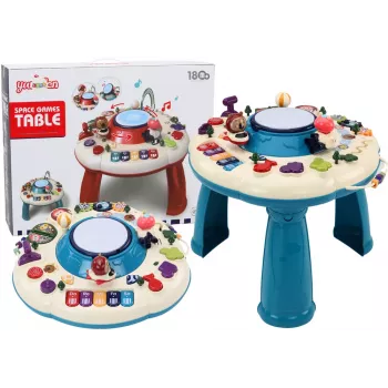 LEAN TOYS Interactive Educational Panel Table Piano Drum Blue