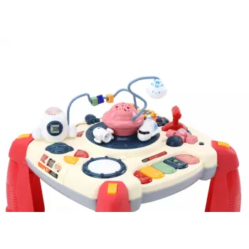 LEAN TOYS Interactive Educational Table Children's Panel Piano Space Red