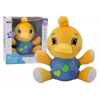 LEAN TOYS Plush Duck Interactive Plush Yellow Playing 19 cm