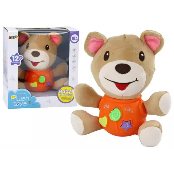 LEAN TOYS Teddy Bear Interactive Teddy Bear Orange Playing 23 cm