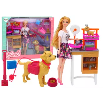 LEAN TOYS Doll Set ar Suņiem un Kaķi – Veterinārārstu Aksesuāri