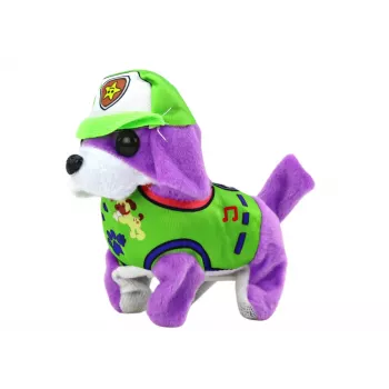 LEAN TOYS Dog Plush Interactive Animal Walks Barking Purple