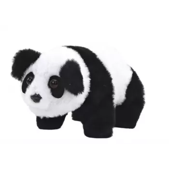 LEAN TOYS Interactive Plush Panda In Pink Blue Transporter