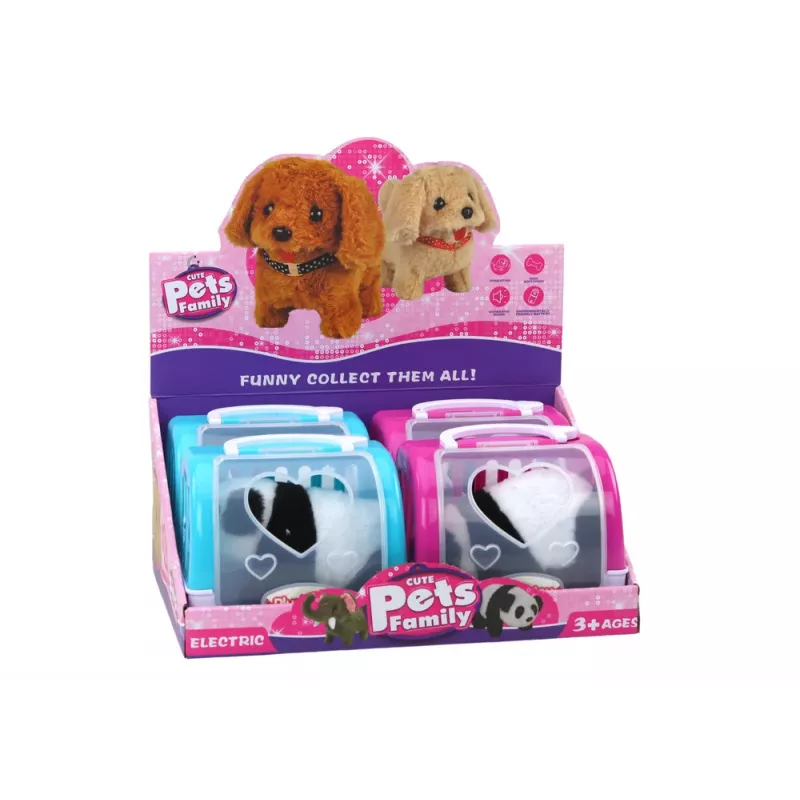 LEAN TOYS Interactive Plush Panda In Pink Blue Transporter