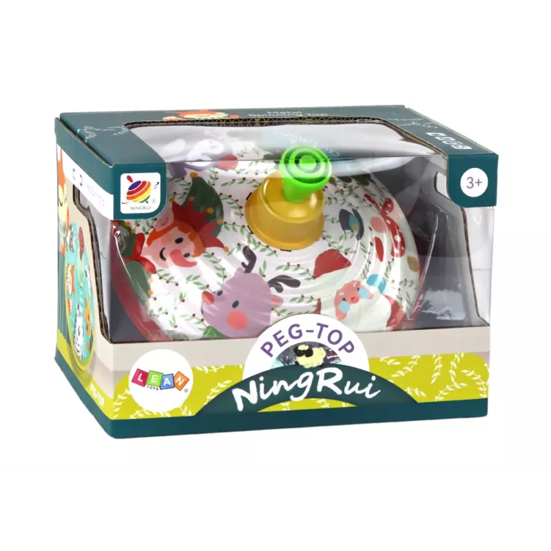 LEAN TOYS Traditional Metal Spinning Top Santa Claus Theme