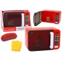 LEAN TOYS Microwave Oven Toy Microwave Red Accessories