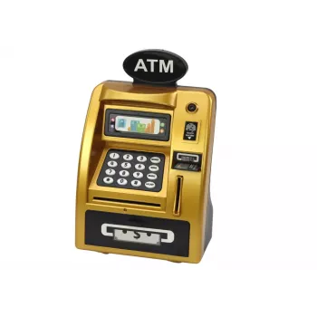LEAN TOYS ATM krājkasīte bērniem mācībām taupīt Gold Black