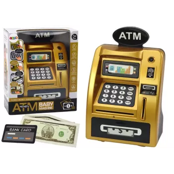 LEAN TOYS ATM krājkasīte bērniem mācībām taupīt Gold Black