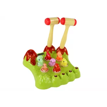 LEAN TOYS Wack-A-Mole Game Dinosaurs Board Two Hammers Green Lights Sounds