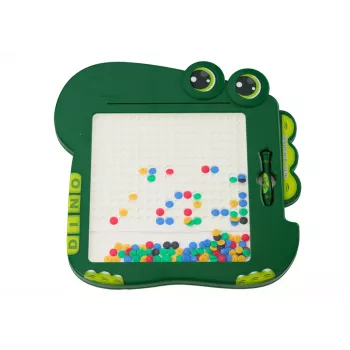 LEAN TOYS Educational Magnetic Board Dinosaur Pad Puzzle Green Beads