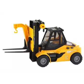 LEAN TOYS Yellow Forklift 1:16 Moving Forks Sounds Lights