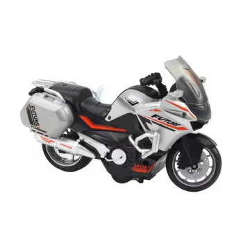 LEAN TOYS Police Sports Motorcycle With Friction Drive, Scale 1:10