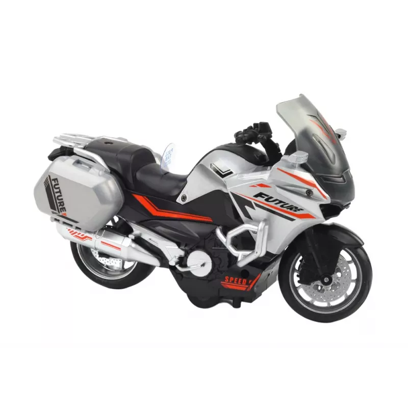 LEAN TOYS Police Sports Motorcycle With Friction Drive, Scale 1:10