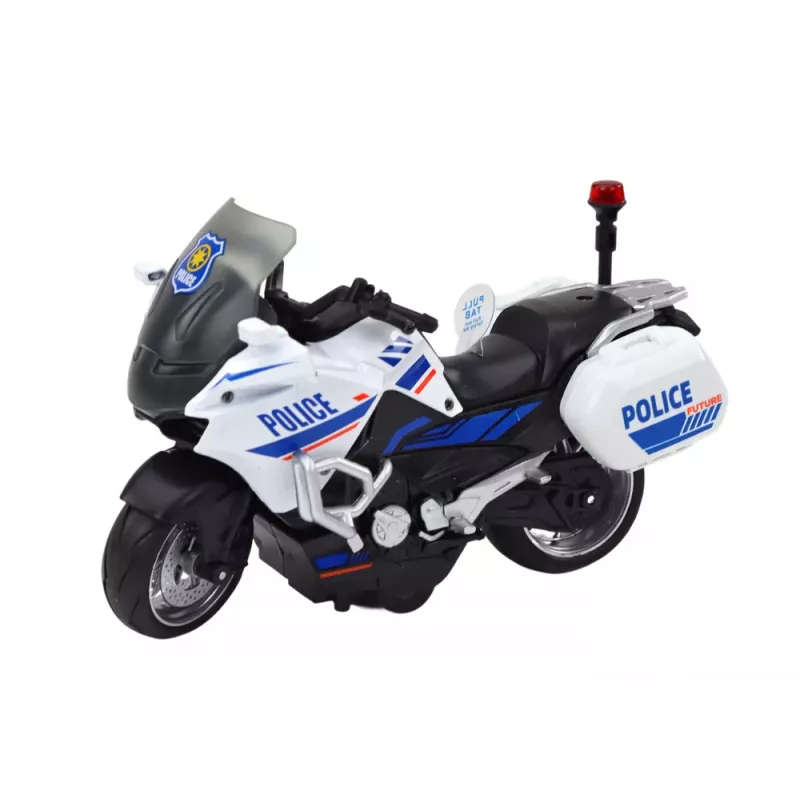 LEAN TOYS Police Sports Motorcycle With Friction Drive, Scale 1:10