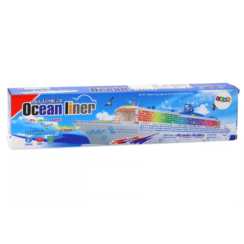 LEAN TOYS Passenger Cruise Ship ar gaismām un skaņām