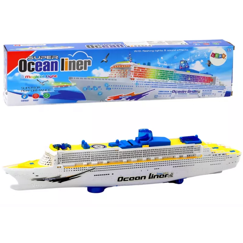 LEAN TOYS Passenger Cruise Ship ar gaismām un skaņām