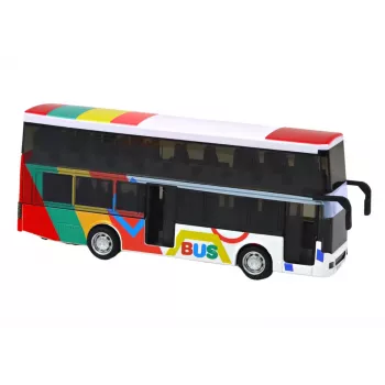 LEAN TOYS Double Decker Bus With Metal Drive, Colorful Lights, Sounds
