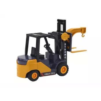 LEAN TOYS Forklift With Hook Adjustable Friction Drive Yellow