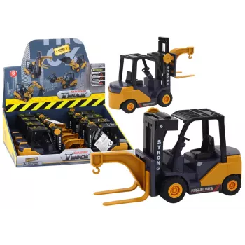 LEAN TOYS Forklift With Hook Adjustable Friction Drive Yellow
