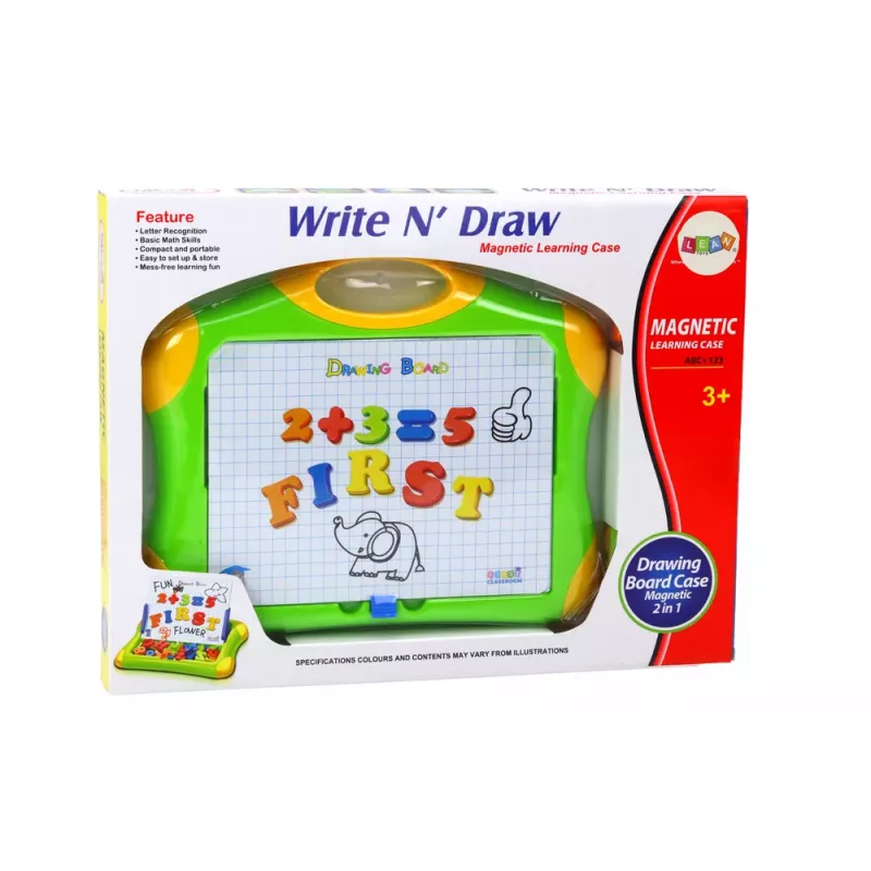 LEAN TOYS Magnetic Educational Board Letters Numbers Marker Pen Sponge