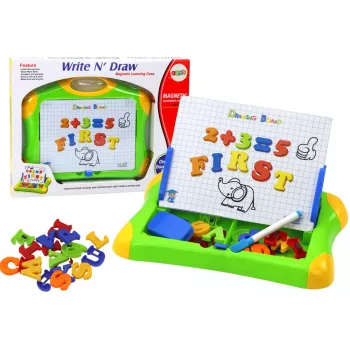 LEAN TOYS Magnetic Educational Board Letters Numbers Marker Pen Sponge
