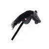 LEAN TOYS Plush Horse Head On A Stick Hobby Horse Long-haired Horse Black with Sounds