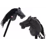 LEAN TOYS Plush Horse Head On A Stick Hobby Horse Long-haired Horse Black with Sounds