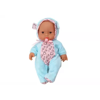 LEAN TOYS Small Baby Doll with Clothes, Hat, Bow, Ears, Blue