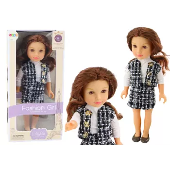 LEAN TOYS Steffi Love Doll in Elegant Checked Clothes Brown Hair