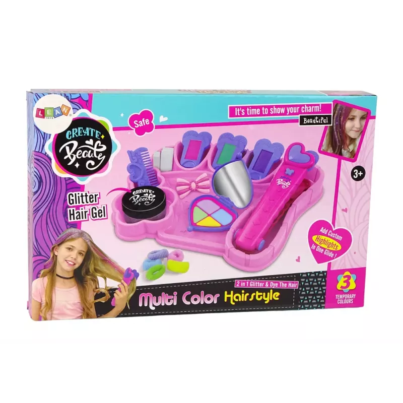 LEAN TOYS Chalk for Painting Hair, Colorful Highlights, Straightener, Accessories