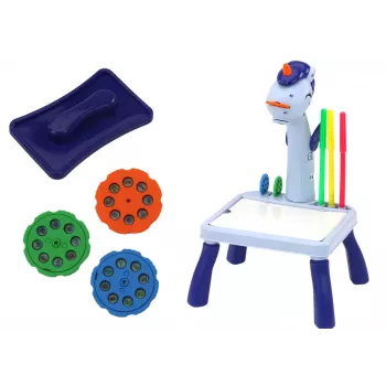 LEAN TOYS Mini Projector Tetris Table 2in1 Blue Unicorn