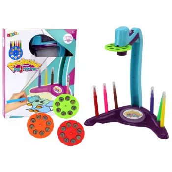 LEAN TOYS Drawing Projector 3 Replaceable Disks Pens Purple