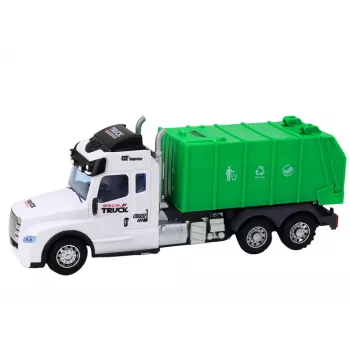 LEAN TOYS Remote Controlled RC Garbage Truck Green Lights Sounds