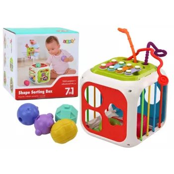 LEAN TOYS Izglītojošais kubs mazuļiem Šķirotājs 7in1